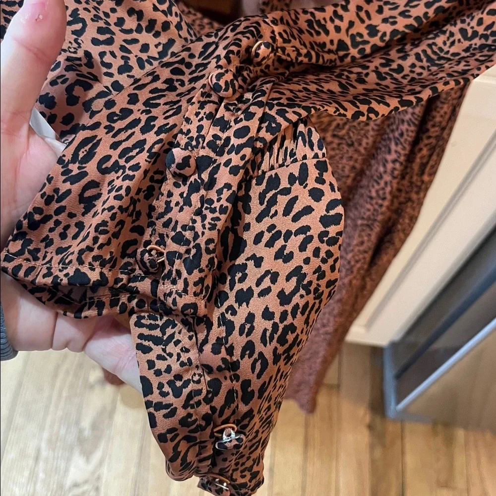 Free people loveless leopard backless midi silky dress NWOT sz 4 - Picture 7 of 7
